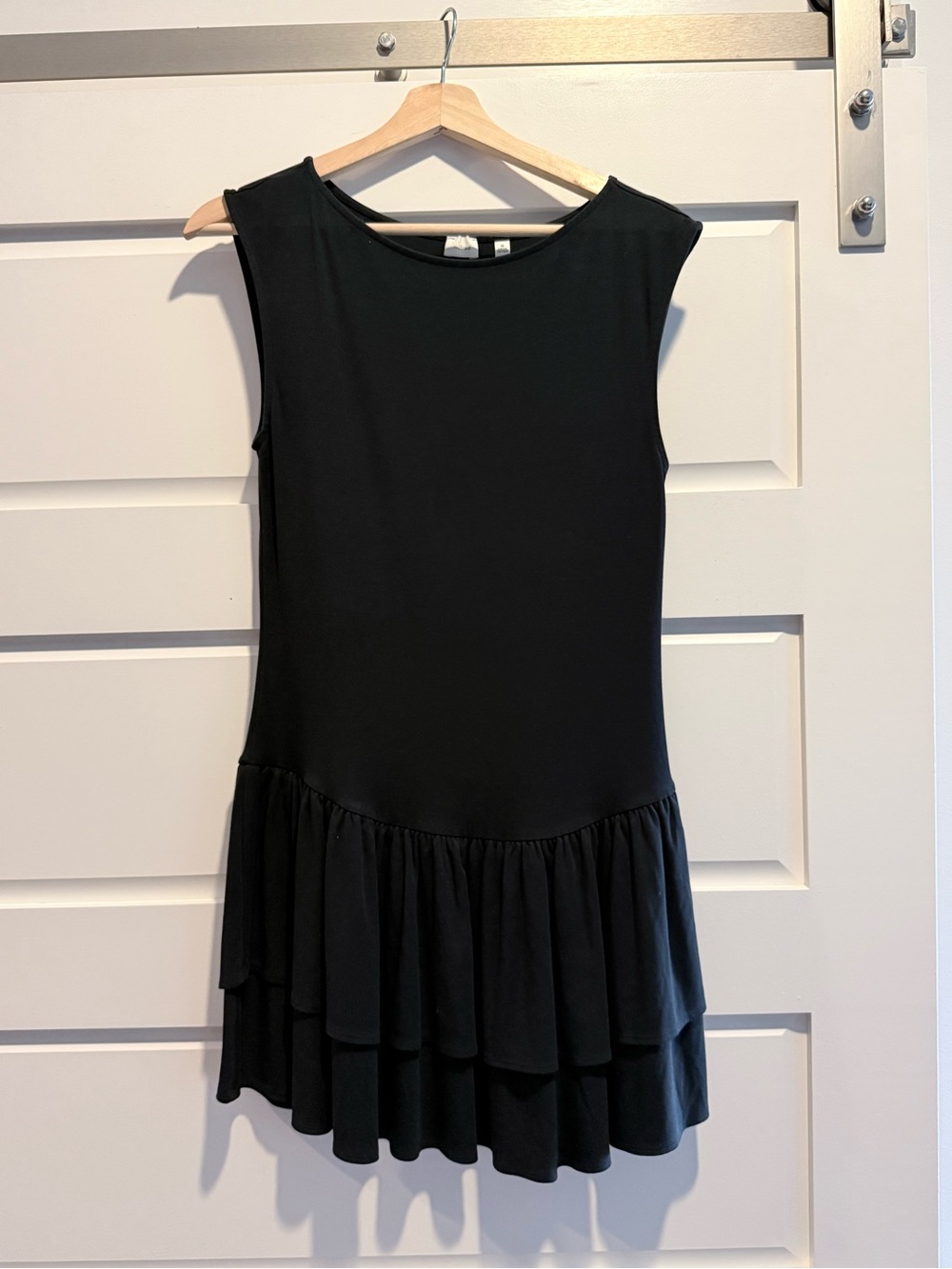 Wilfred Black Sleeveless Tiered Mini Dress